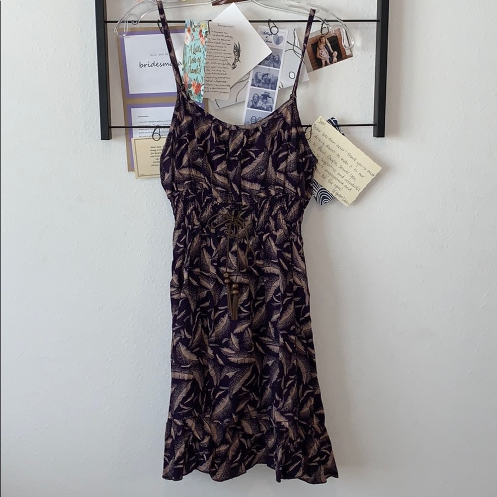 Purple and cream summer dress